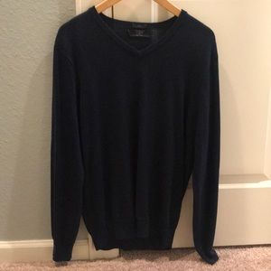 J Crew Navy Slim Fit V-Neck Sweater